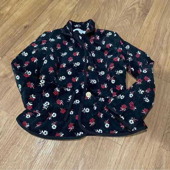 Brooks Brothers Fleece Floral Button Blazer Jacket - Picture 3 of 5